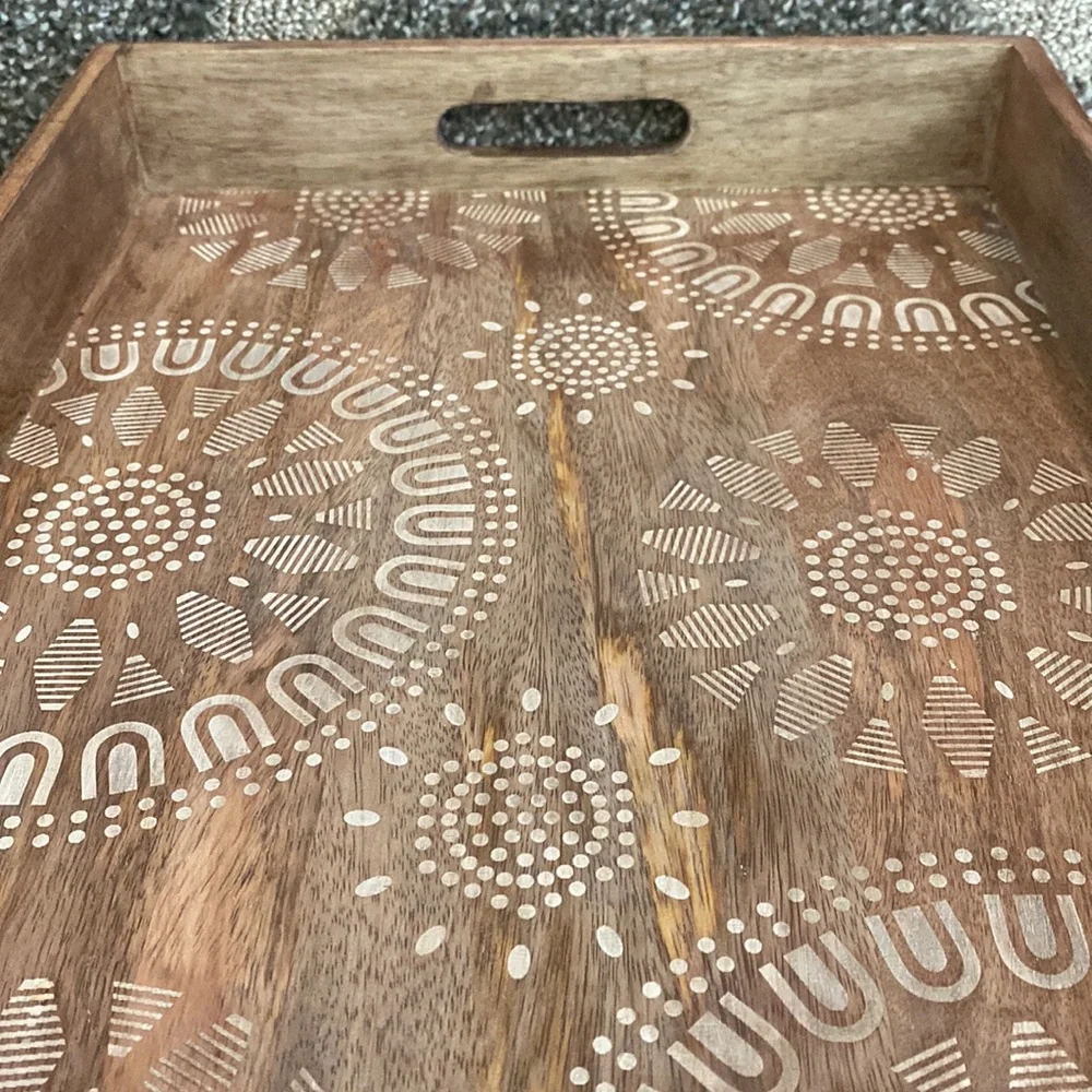 NWT Food Network Medallion Wood Serving Tray Kohl's 224123